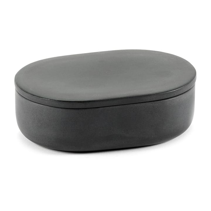 Cose ovale opbergpot met deksel S 3,3x10,2 cm - Dark Grey - Serax