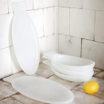 Fish & Fish serveerschaal 16x35 cm - Milky white - Serax