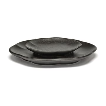 Inku geribbeld bord M Ø13,9 cm - Black - Serax
