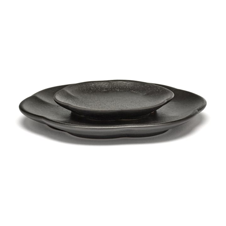 Inku geribbeld bord M Ø13,9 cm, Black Serax