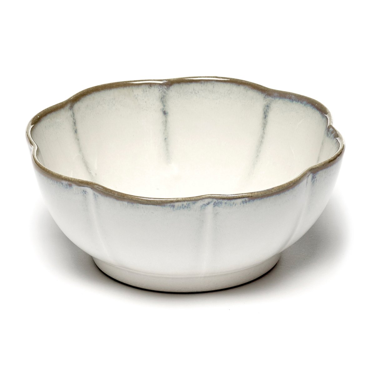 Serax Inku geribbelde kom XL o15 cm White | Scandinavisch Interieur | Ontbijtkommen | Wit