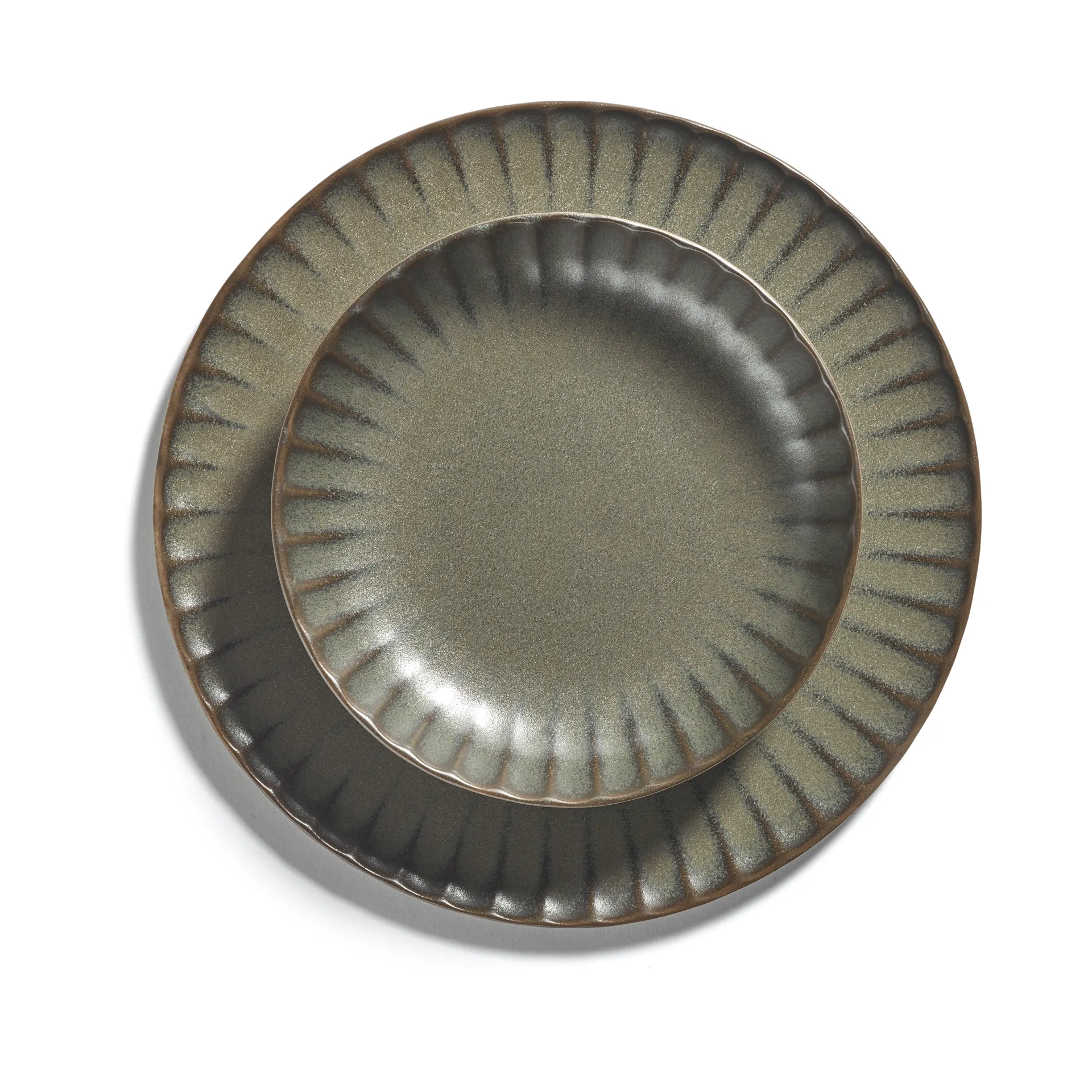 Inku high bord L Ø23 cm 2-pack, Green Serax