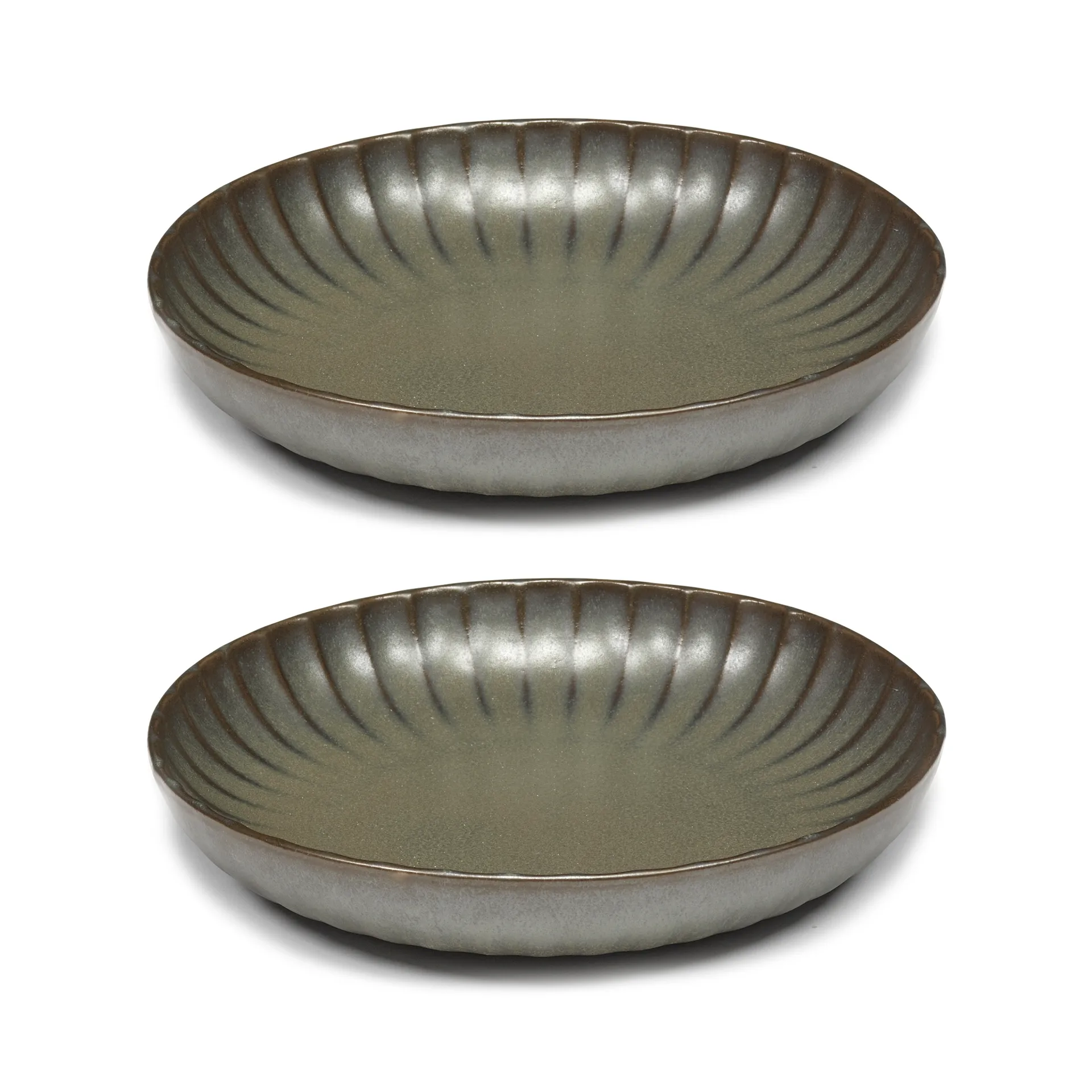 Inku high bord M Ø21 cm 2-pack, Green Serax