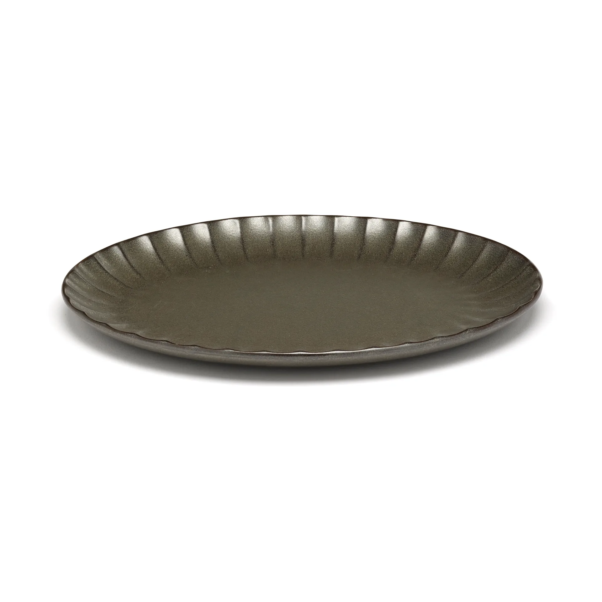 Inku ovaal bord S 17,5x25 cm, Green Serax