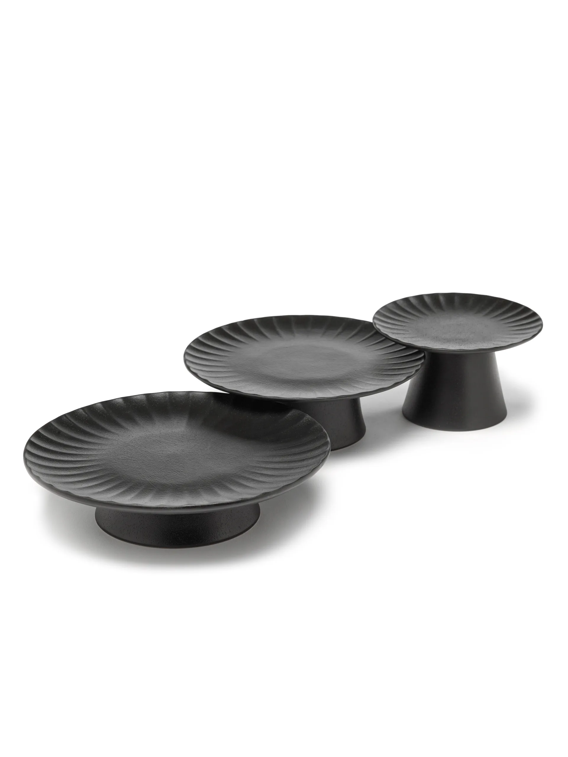 Inku taartschotel L Ø24 cm, Black Serax