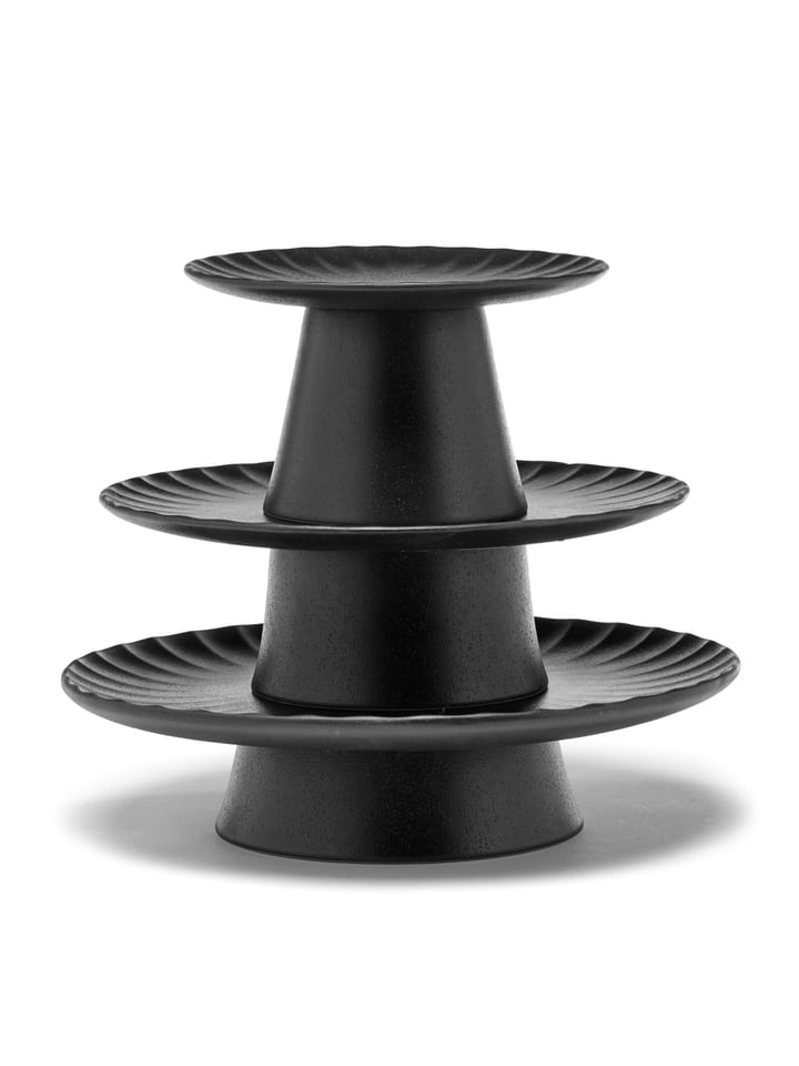 Inku taartschotel L Ø24 cm, Black Serax