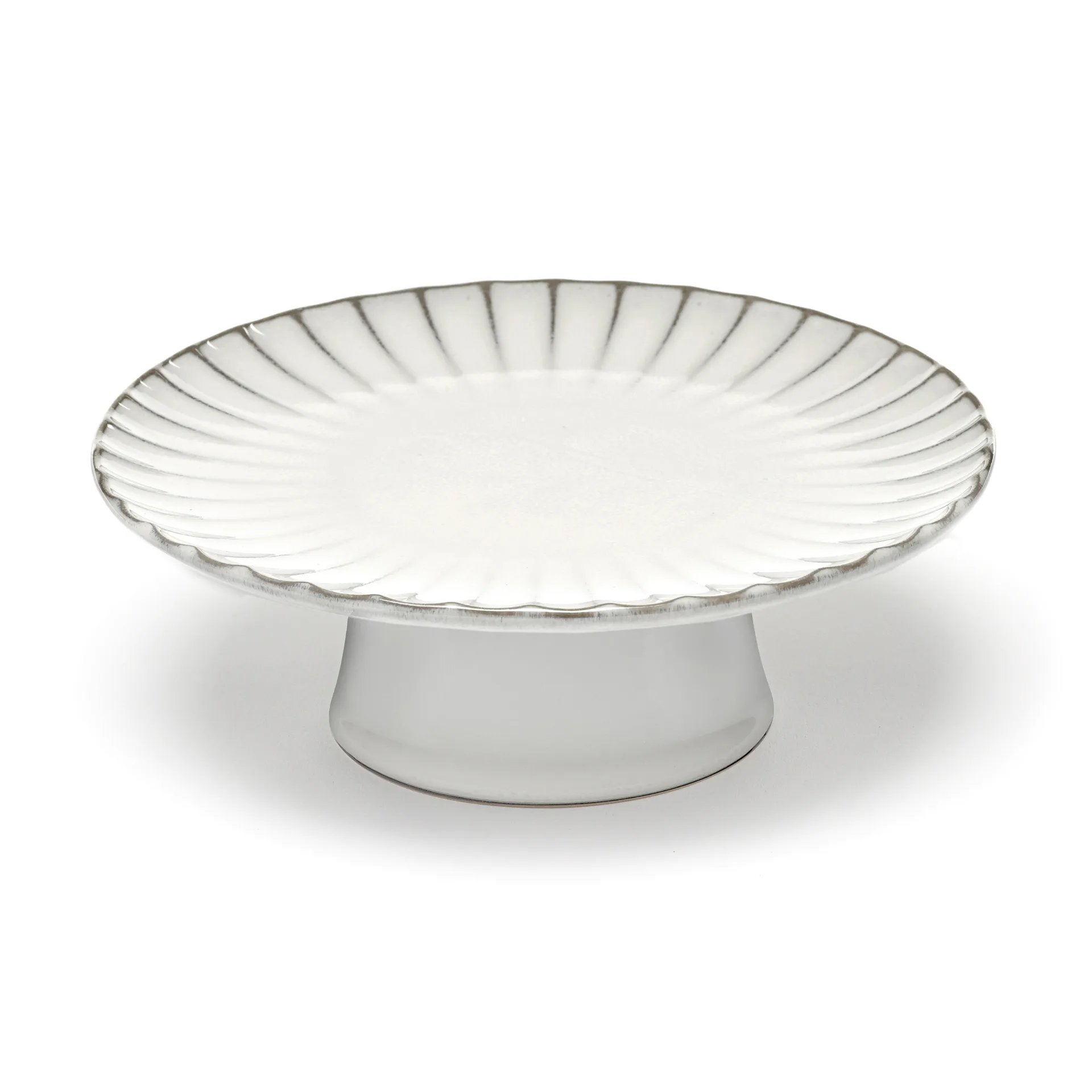 Inku taartschotel M Ø21 cm, White Serax