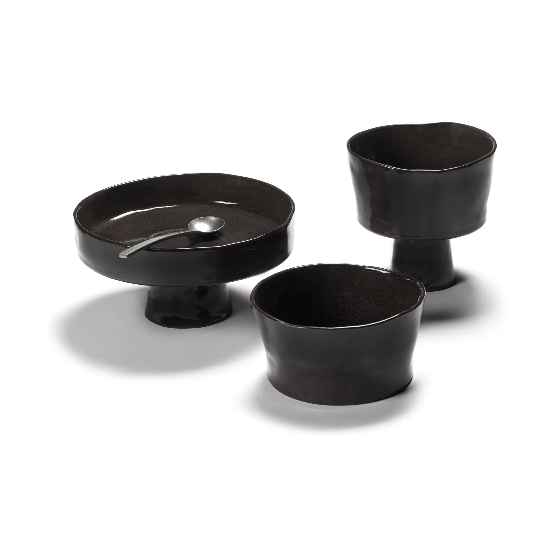 La Mère diep bord op voet L Ø25 cm, Ebony Serax