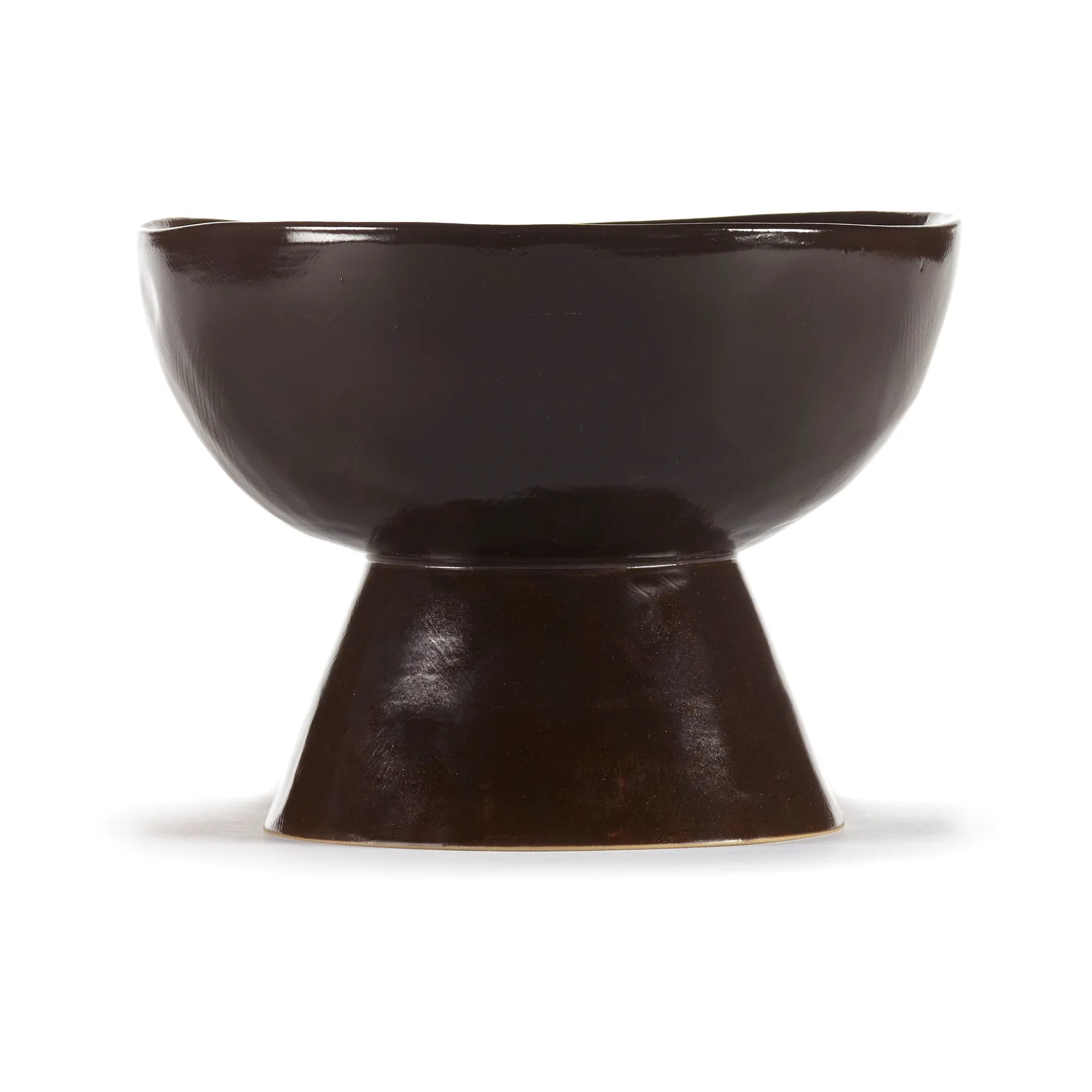 La Mère schaal op voet groot Ø20,5 cm, Dark brown Serax