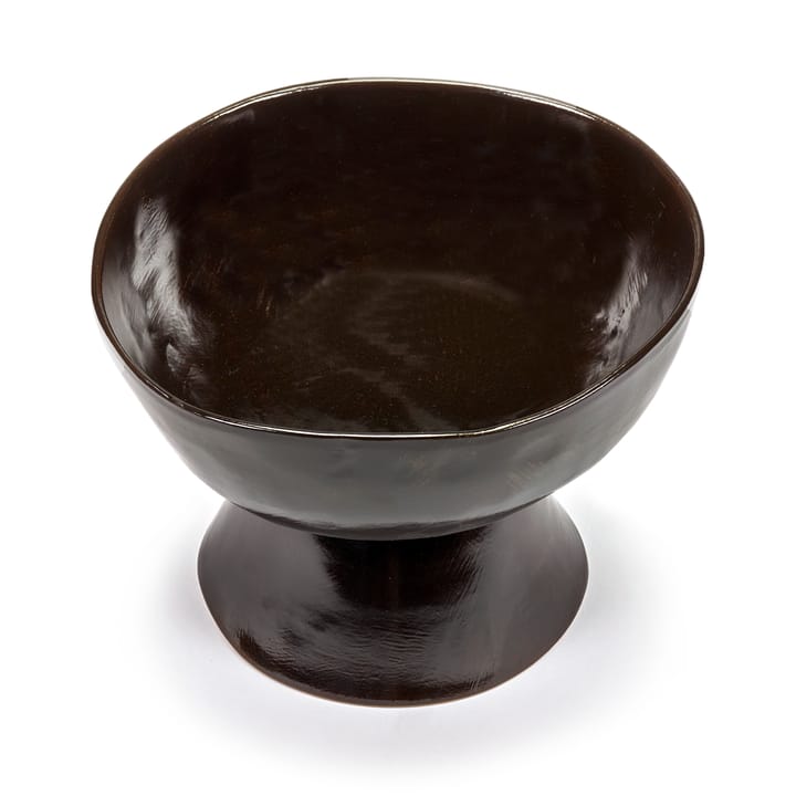 La Mère schaal op voet groot Ø20,5 cm, Dark brown Serax