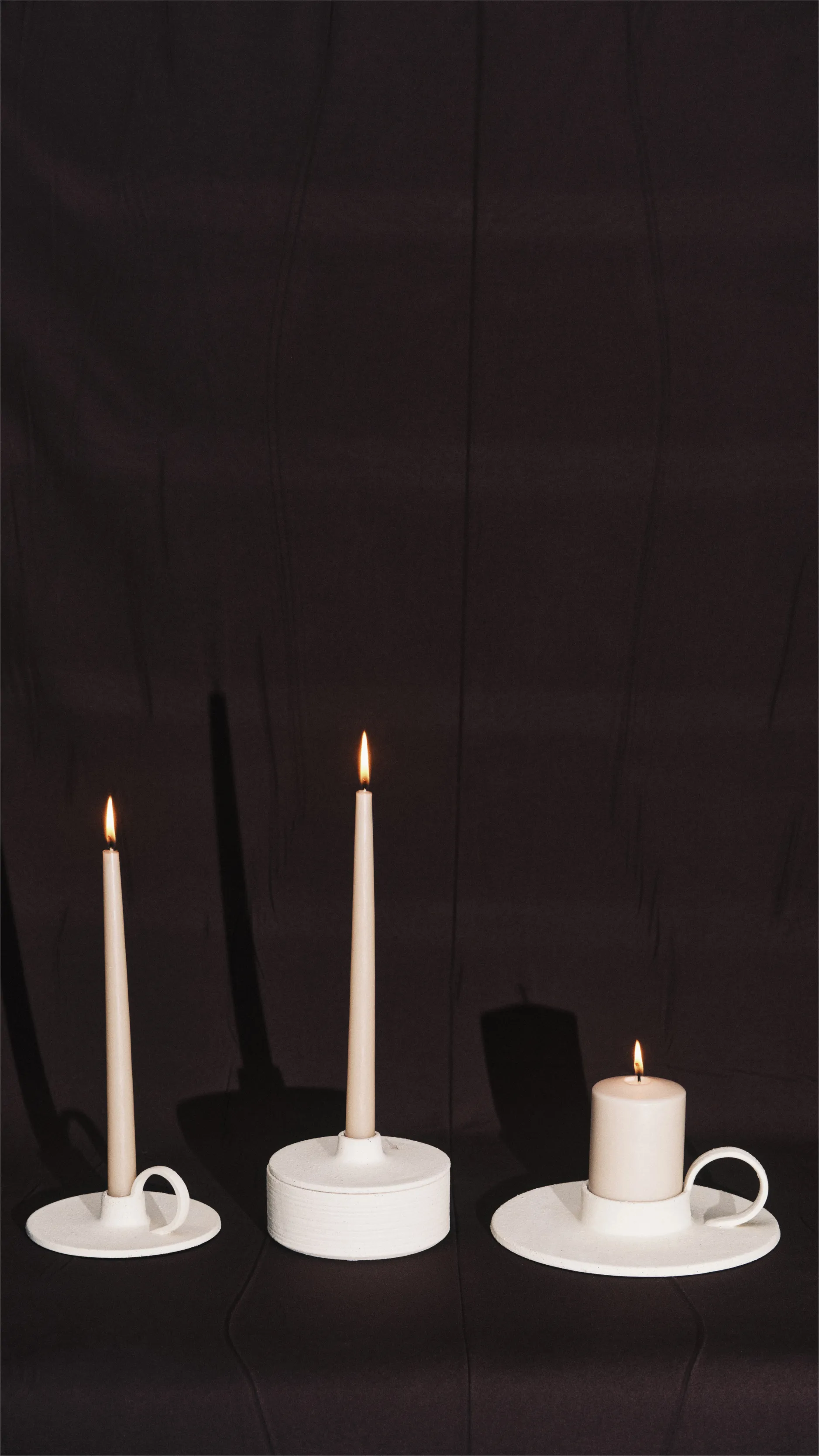 Mira kandelaar L, Beige Serax