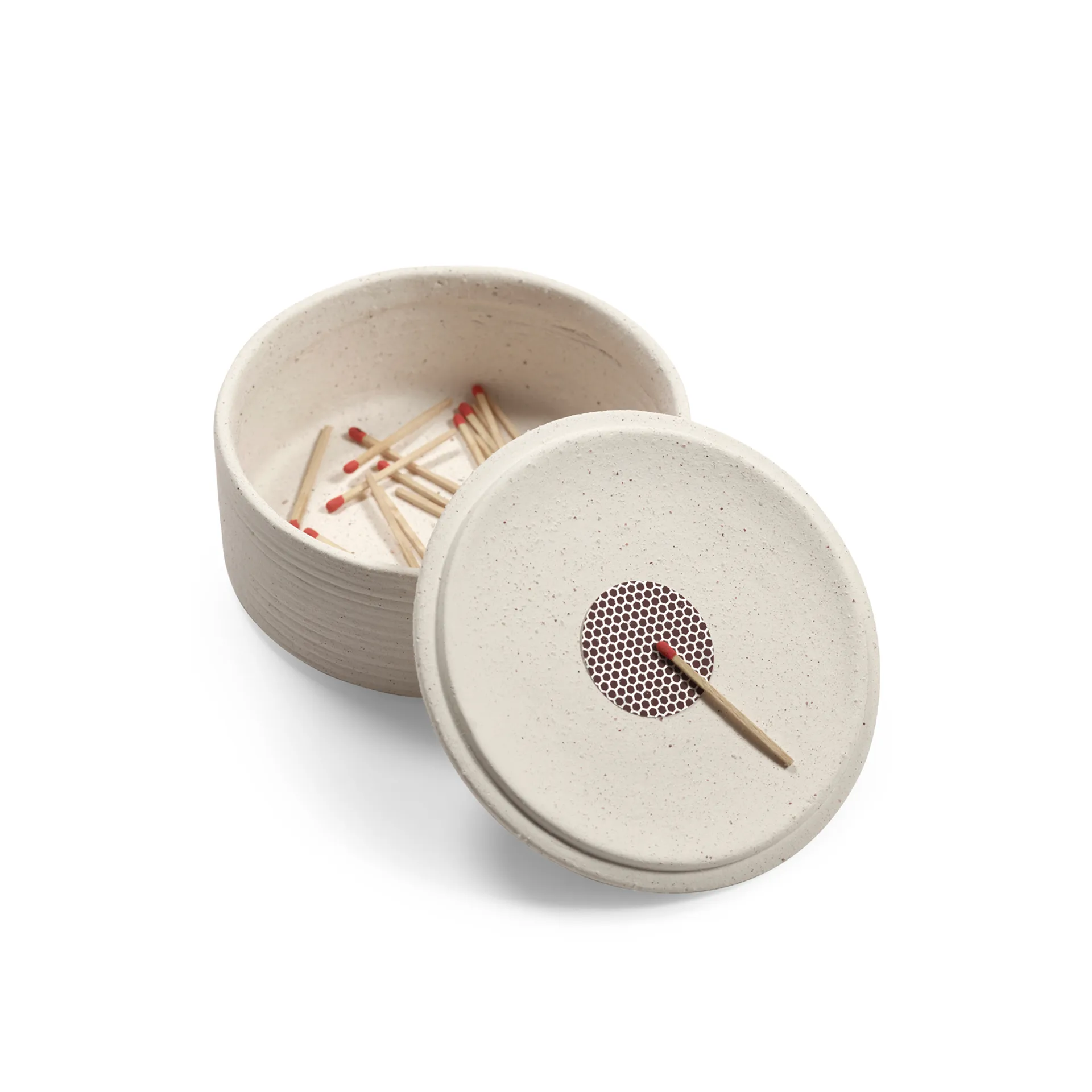 Mira kandelaar/opbergdoos, Beige Serax