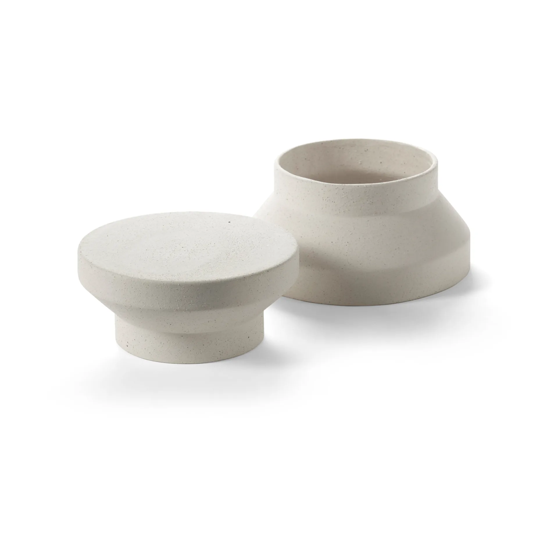 Mira vaas/taartplateau S, Beige Serax