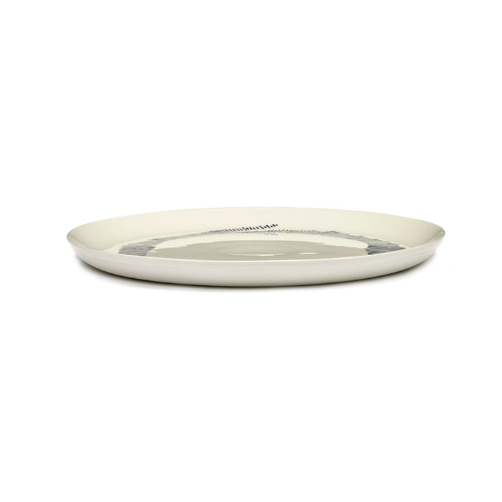 Ottolenghi Feast bord L Ø26 cm 2-pack, White stripes-blue Serax