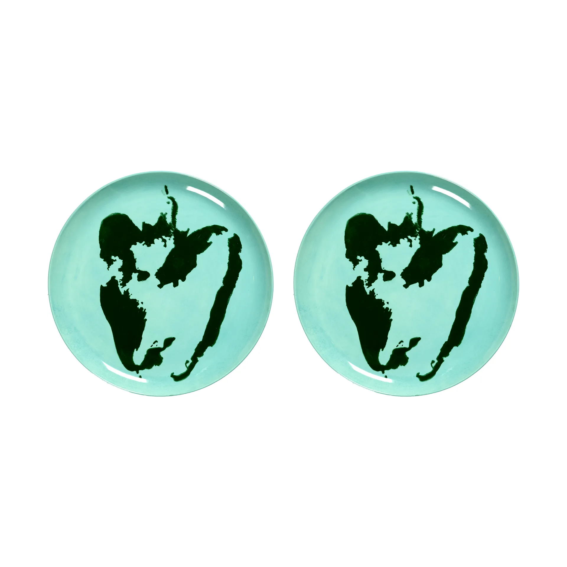 Ottolenghi Feast bord L Ø26,5 cm 2-pack, Azure-pepper green Serax