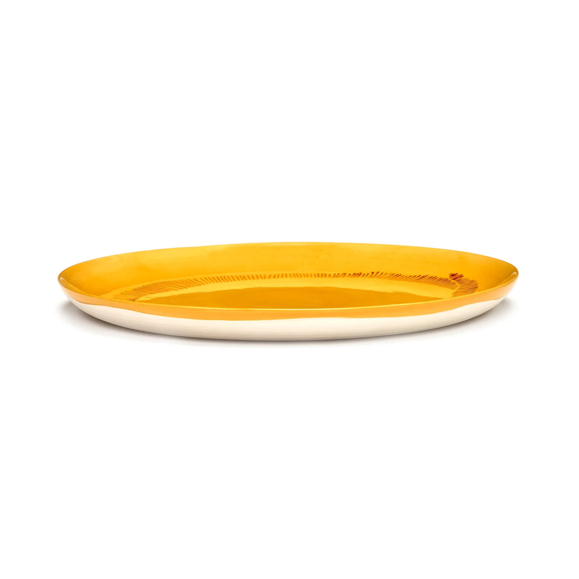 Ottolenghi Feast bord L Ø26,5 cm 2-pack, Yellow stripes-red Serax