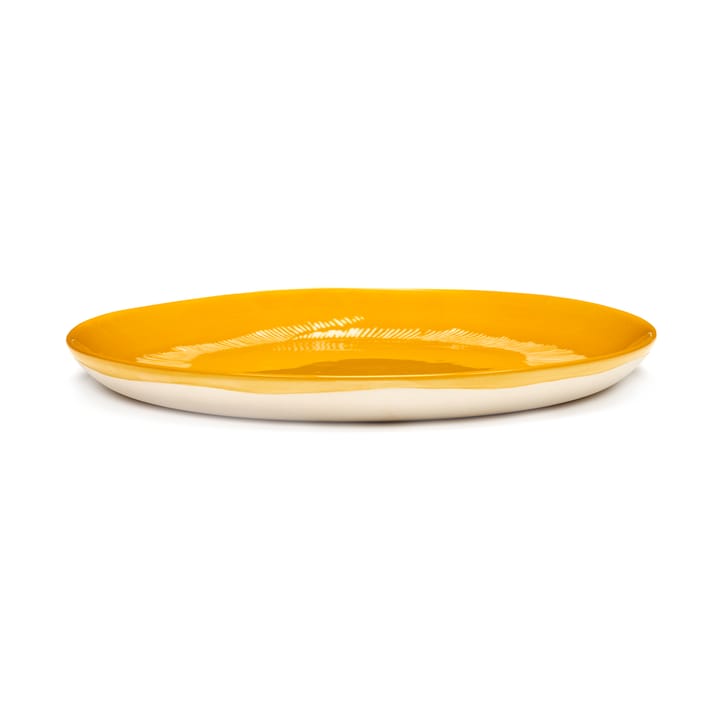 Ottolenghi Feast bord M Ø22,5 cm 2-pack, Yellow stripes-white Serax
