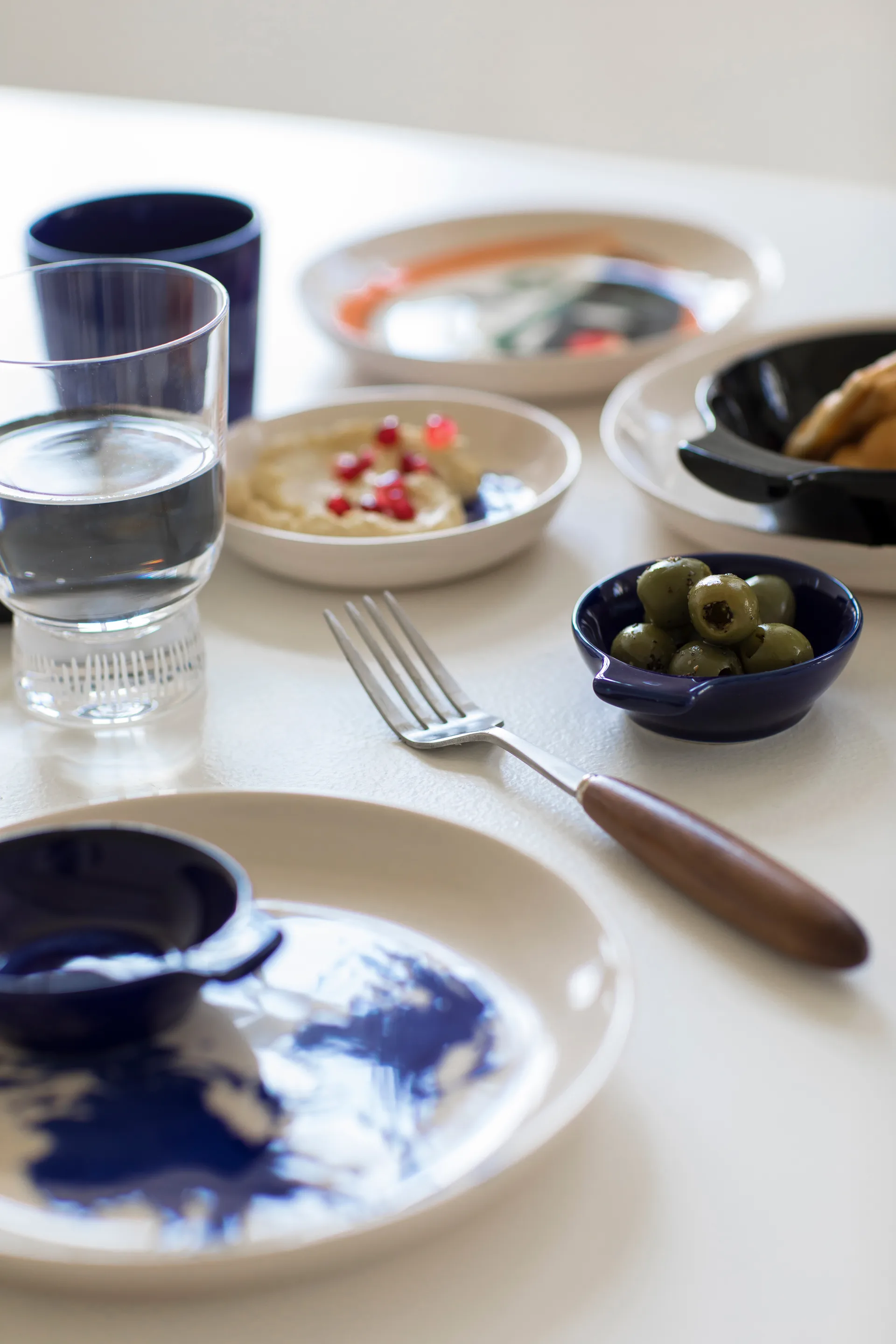 Ottolenghi Feast bord S Ø19 cm 2-pack, White-artichoke blue Serax