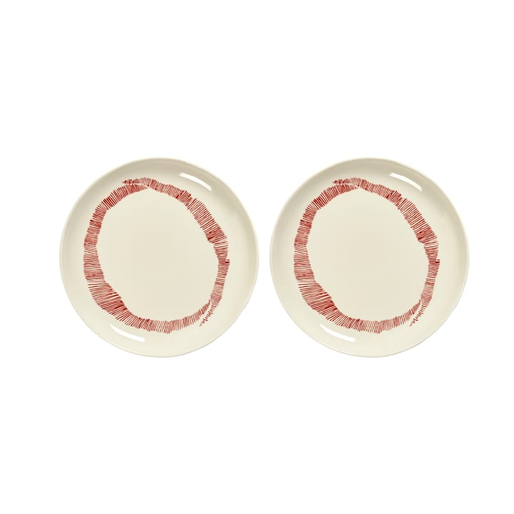 Ottolenghi Feast bord S Ø19 cm 2-pack - White stripes-red - Serax