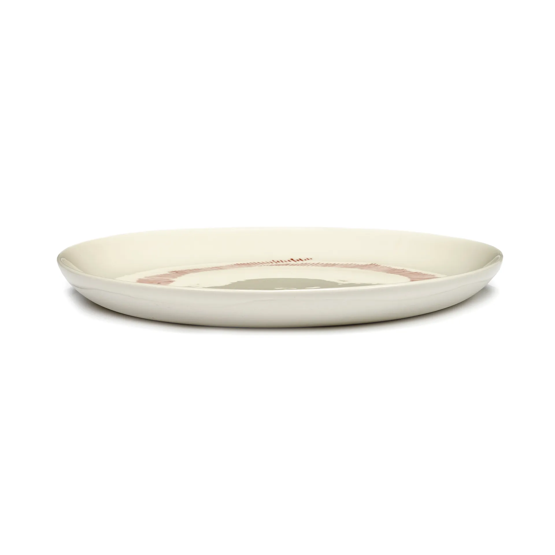 Ottolenghi Feast bord S Ø19 cm 2-pack, White stripes-red Serax