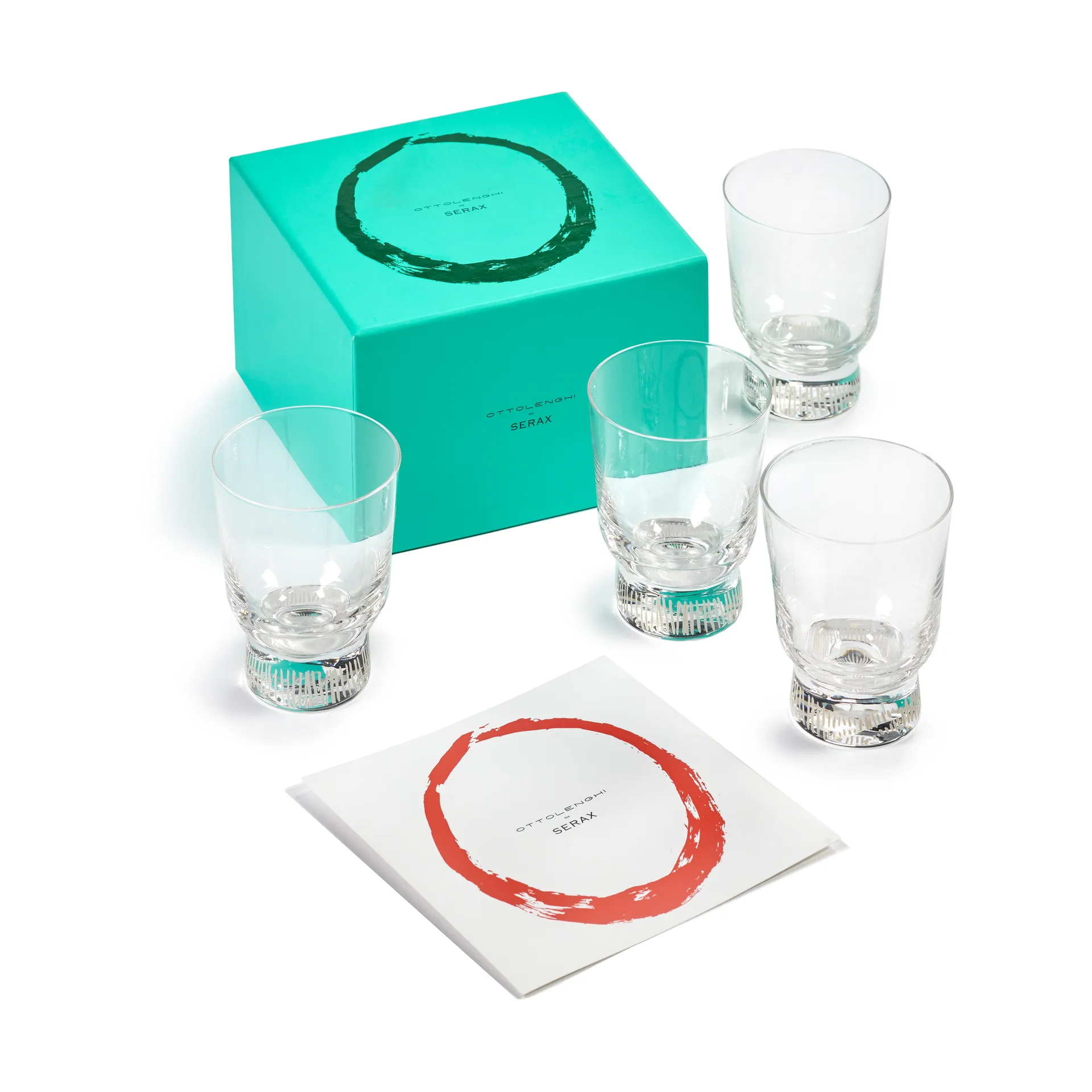 Ottolenghi Feast drinkglazen 33 cl 4-pack, Stripes sandblasted Serax