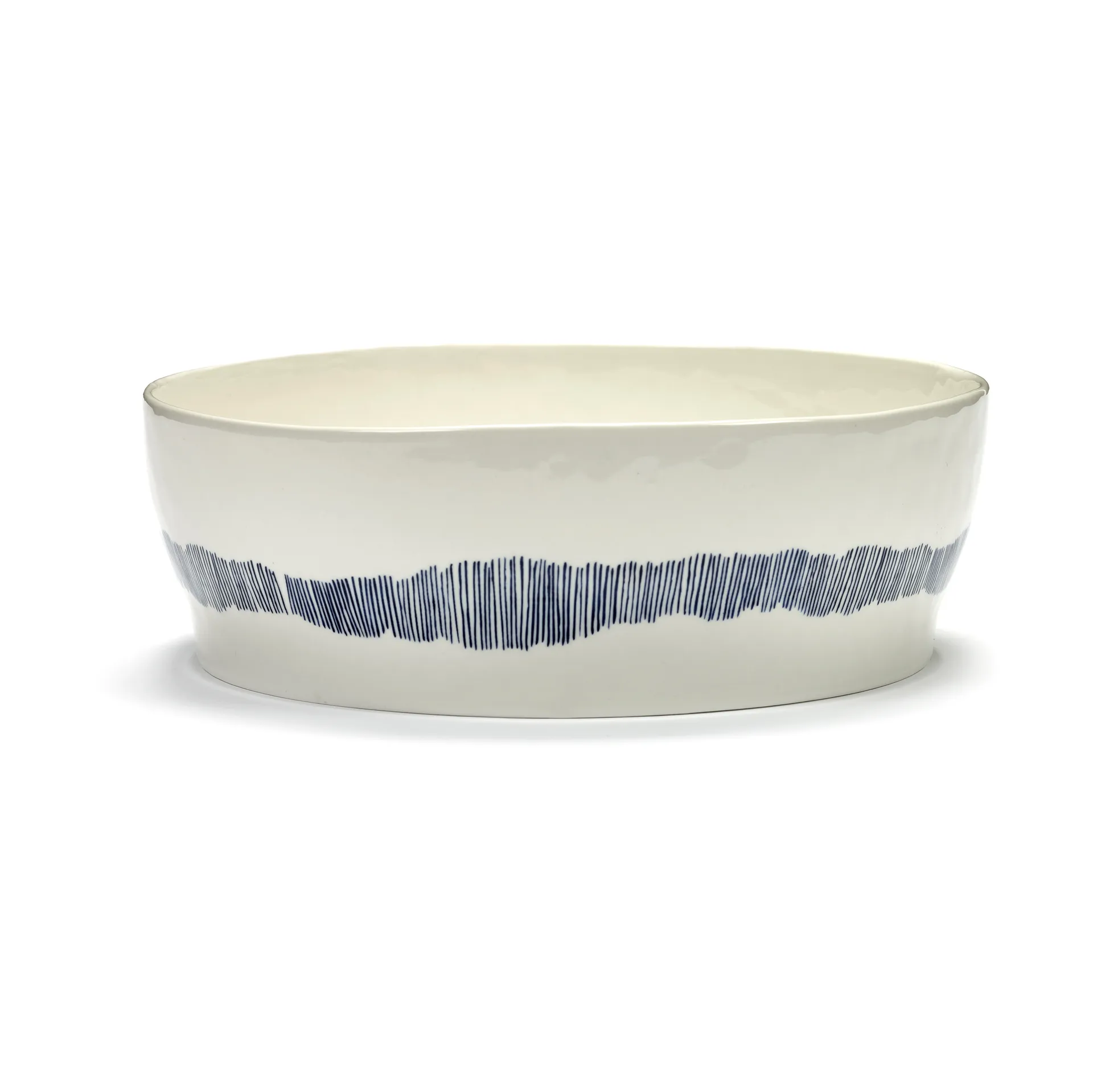 Ottolenghi Feast saladeschaal Ø27,5 cm, White stripes-blue Serax