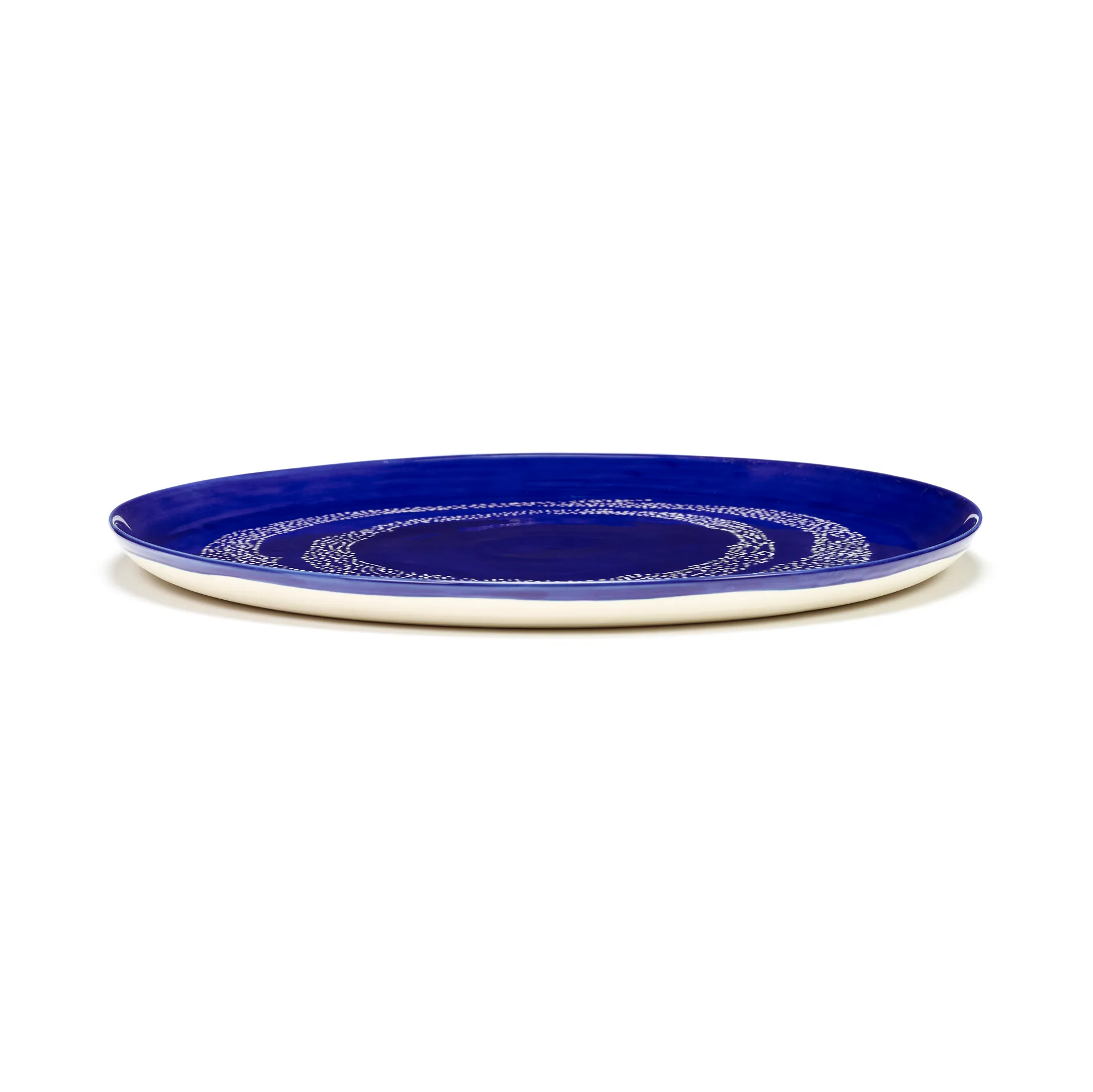 Ottolenghi Feast serveerschotel Ø35 cm, Dark blue dots-white Serax