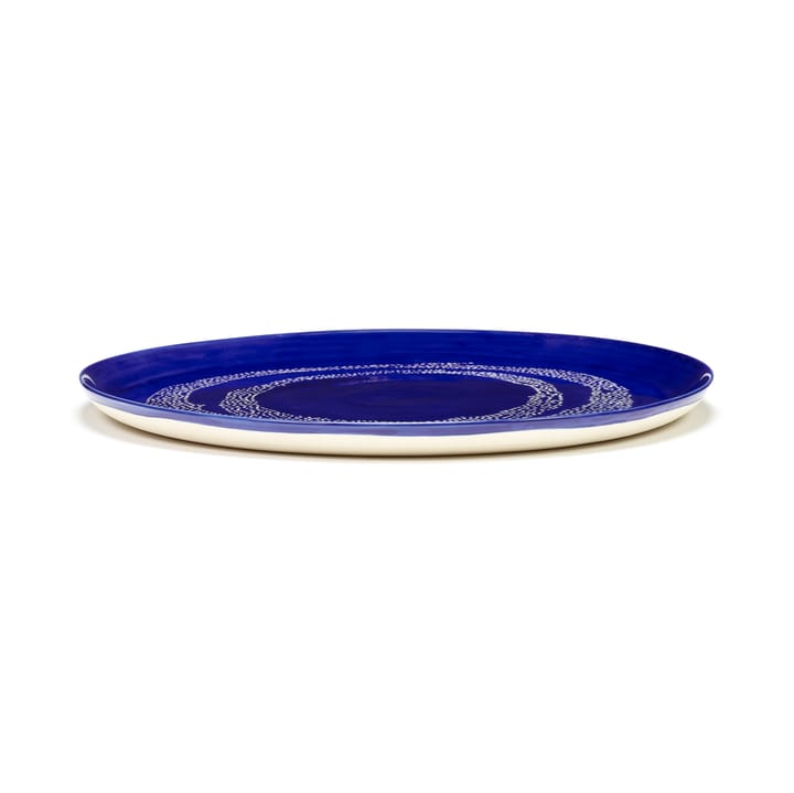Ottolenghi Feast serveerschotel Ø35 cm, Dark blue dots-white Serax