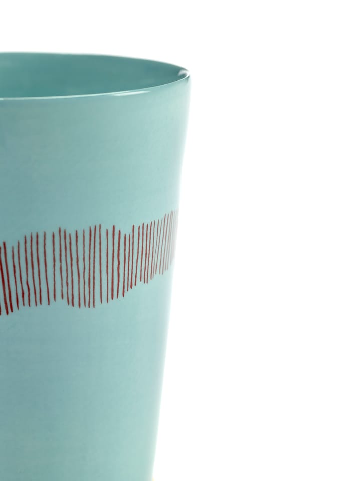 Ottolenghi Feast theekop 33 cl 4-pack, Azure stripes-red Serax