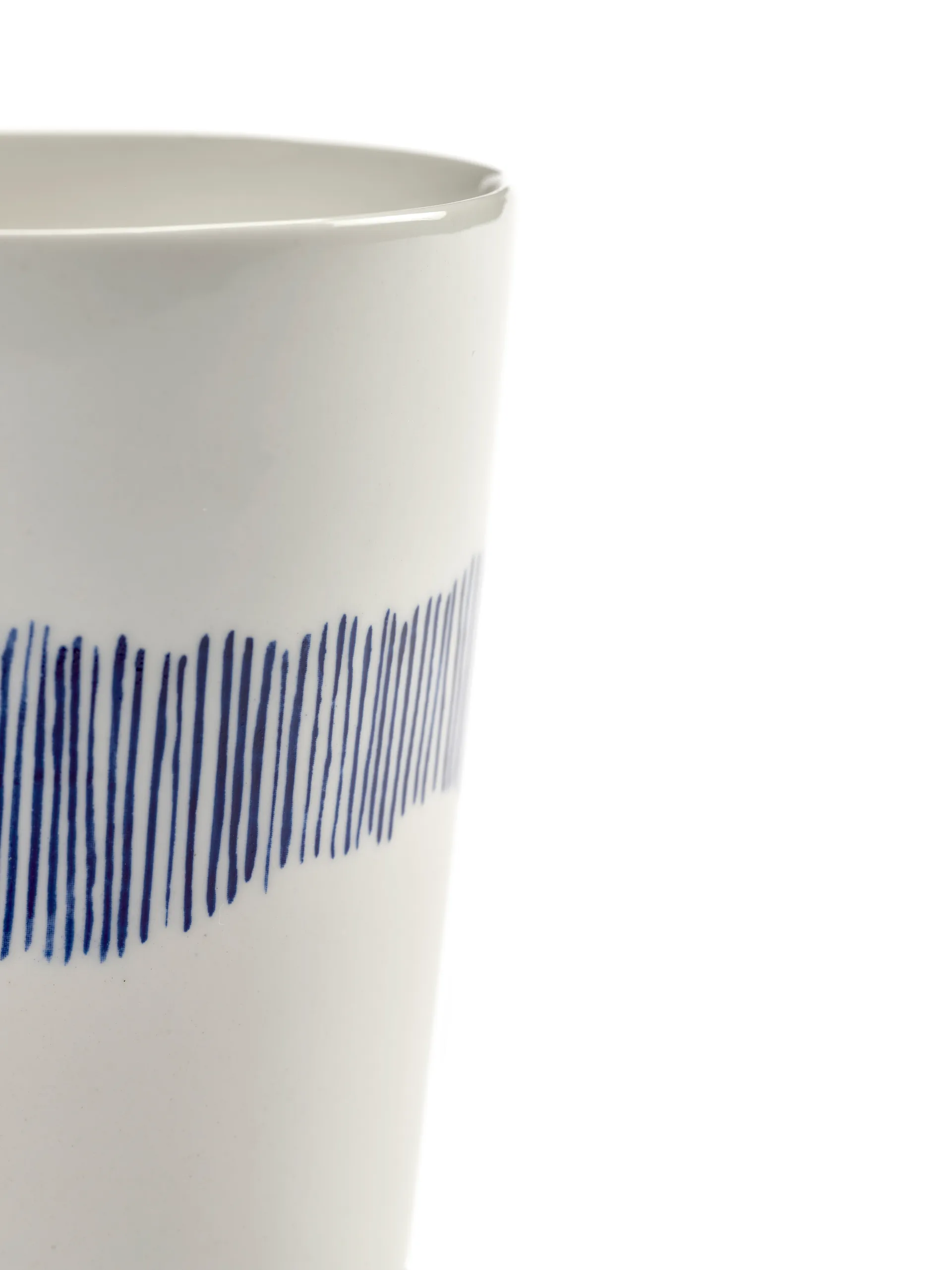 Ottolenghi Feast theekop 33 cl 4-pack, White stripes-blue Serax