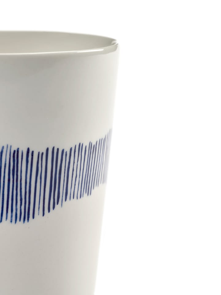 Ottolenghi Feast theekop 33 cl 4-pack, White stripes-blue Serax