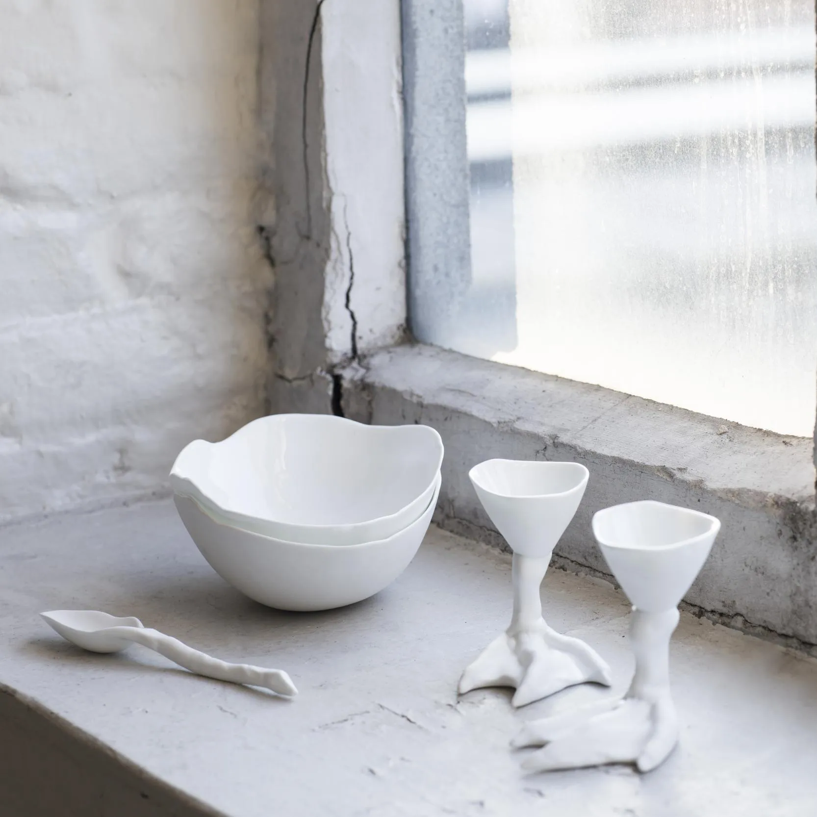 Peking Duck Foot eierdop, Wit Serax