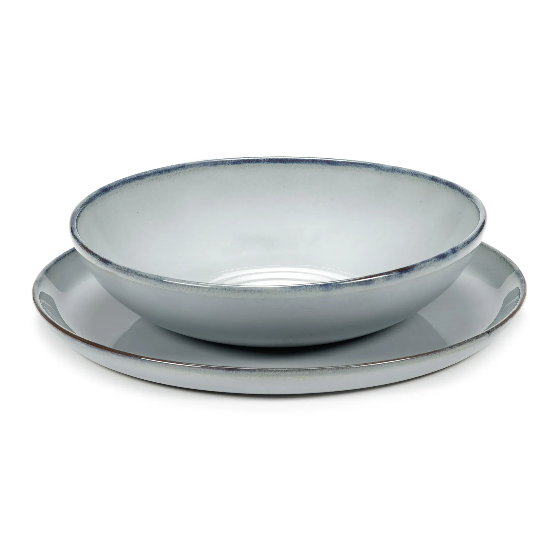 Pure Blue Glazed diep bord Ø19,5 cm, Blauw Serax