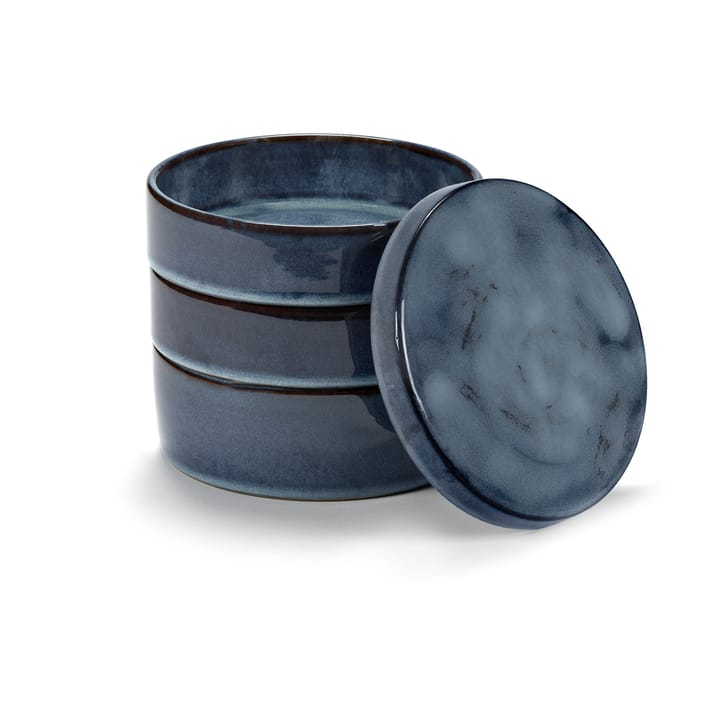 Pure kom 3-delig stapelbaar Ø14 cm, Dark Blue Serax