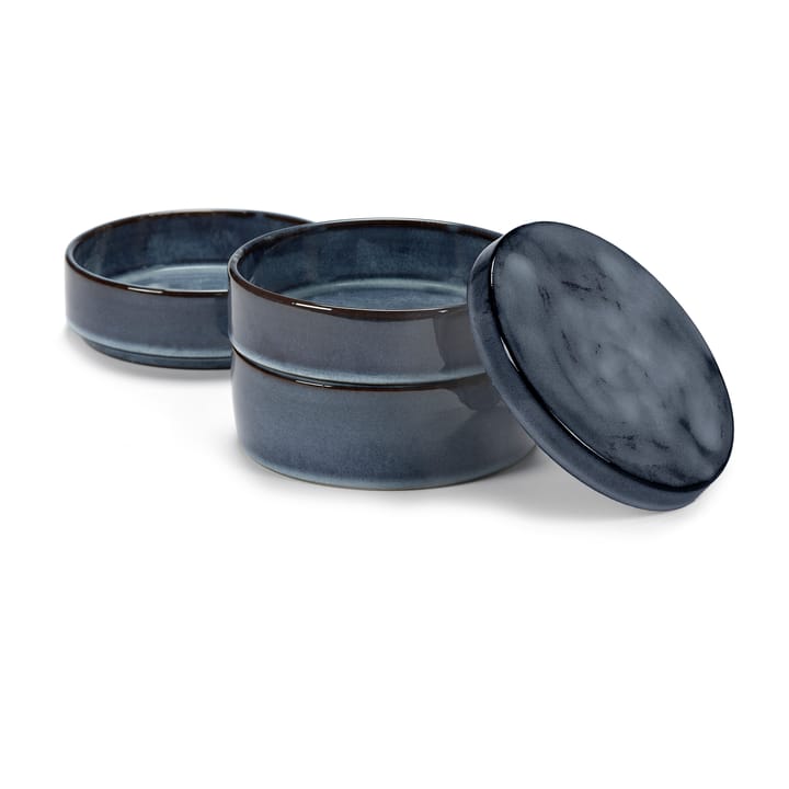 Pure kom 3-delig stapelbaar Ø14 cm, Dark Blue Serax
