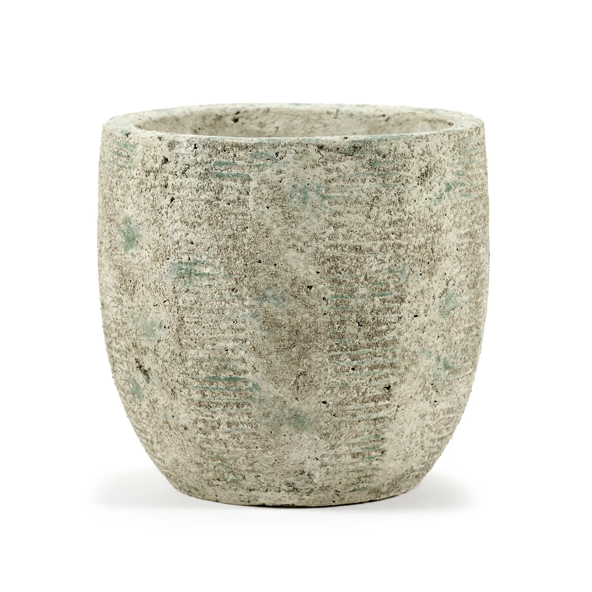 Rustic pot gestreept M 20,5 cm, Grey Serax