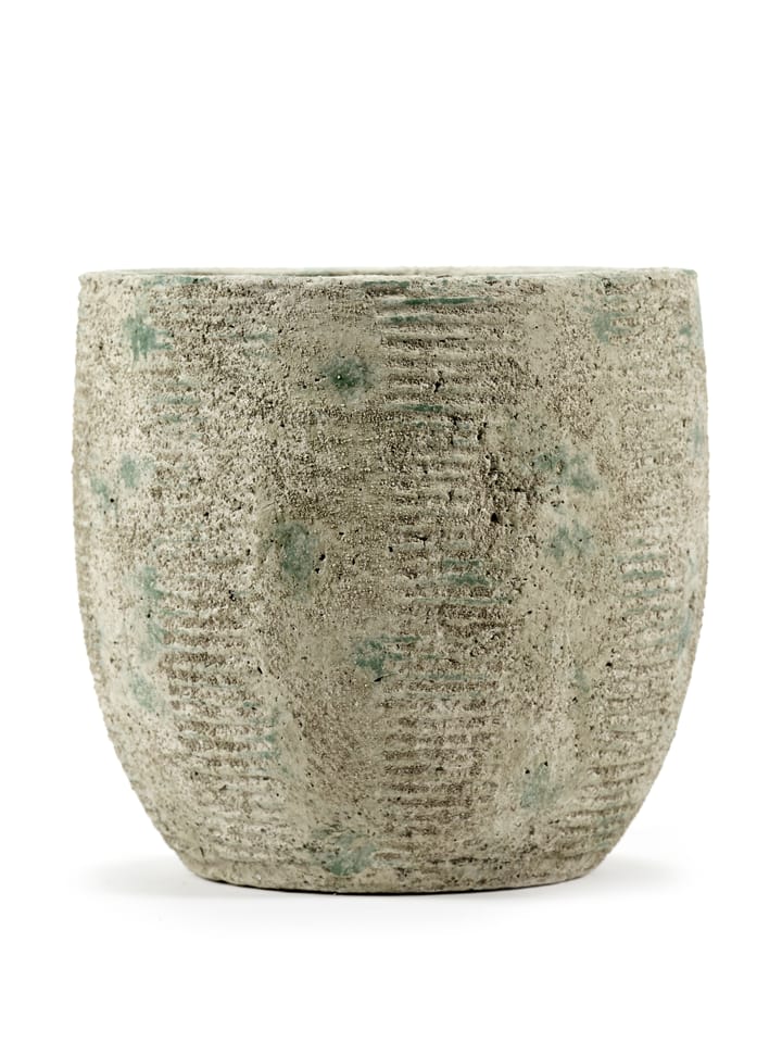 Rustic pot gestreept M 20,5 cm, Grey Serax