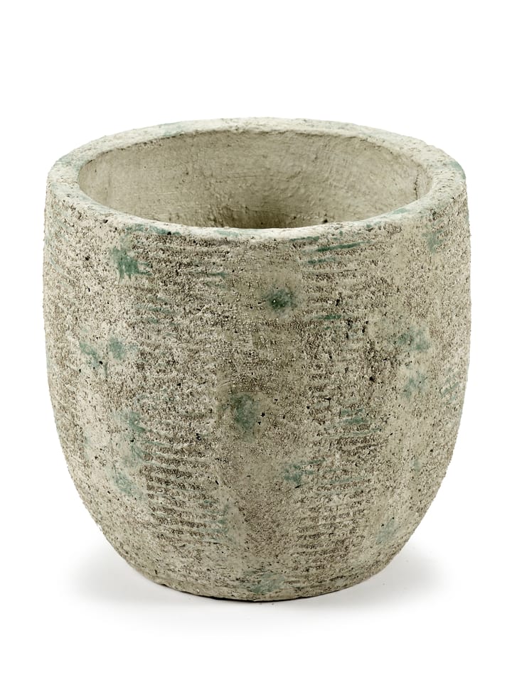 Rustic pot gestreept M 20,5 cm, Grey Serax