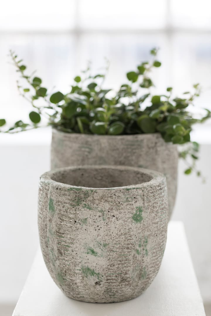 Rustic pot gestreept S 16,5 cm, Grey Serax