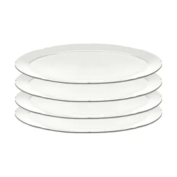 Silhouette oval bord L 21x30 cm 4-pack - White - Serax
