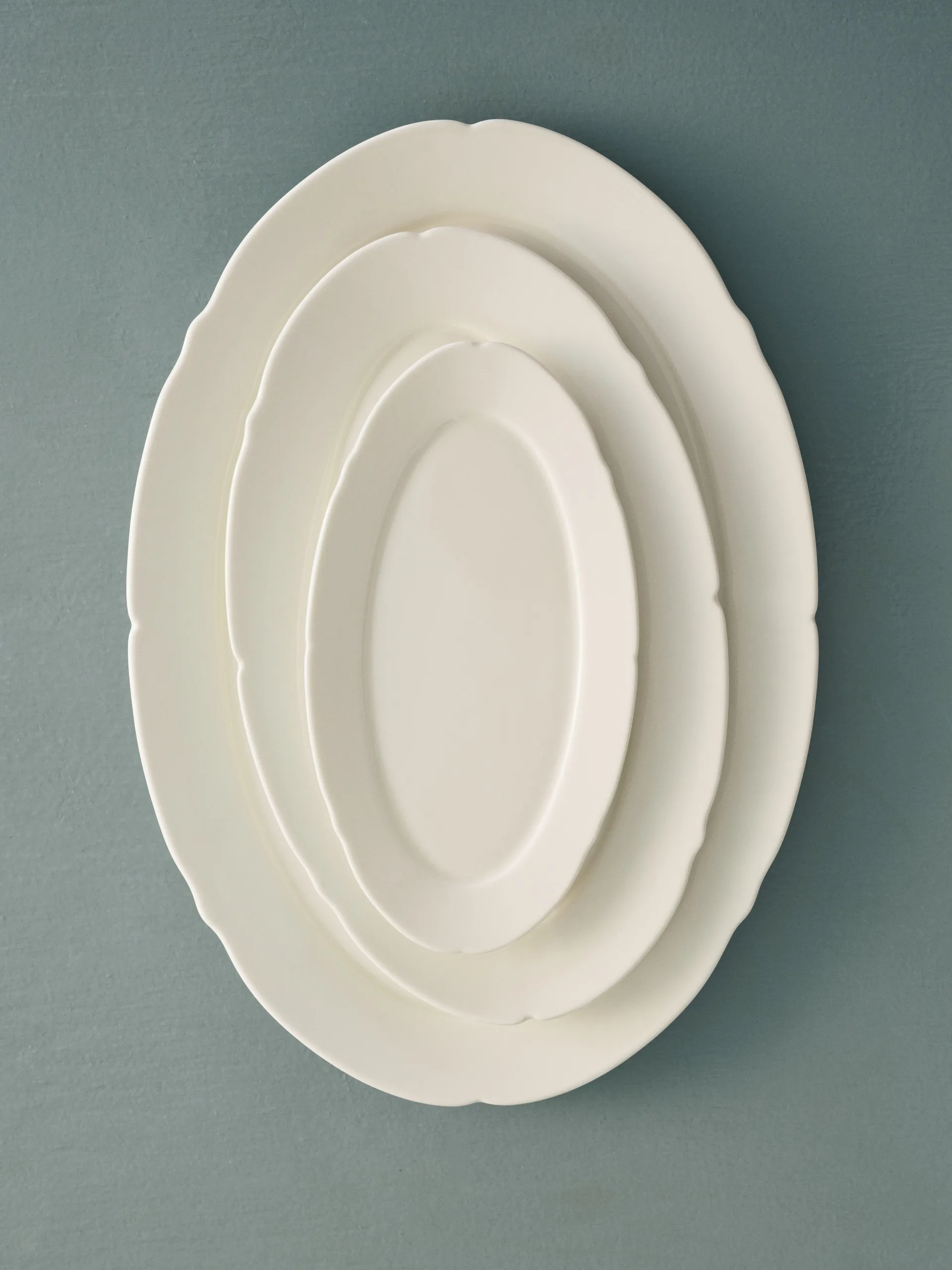 Silhouette oval bord L 21x30 cm 4-pack, White Serax