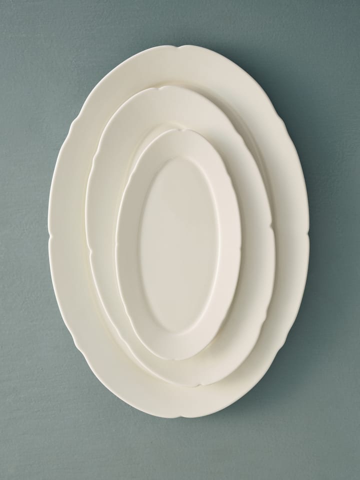 Silhouette oval bord L 21x30 cm, White Serax