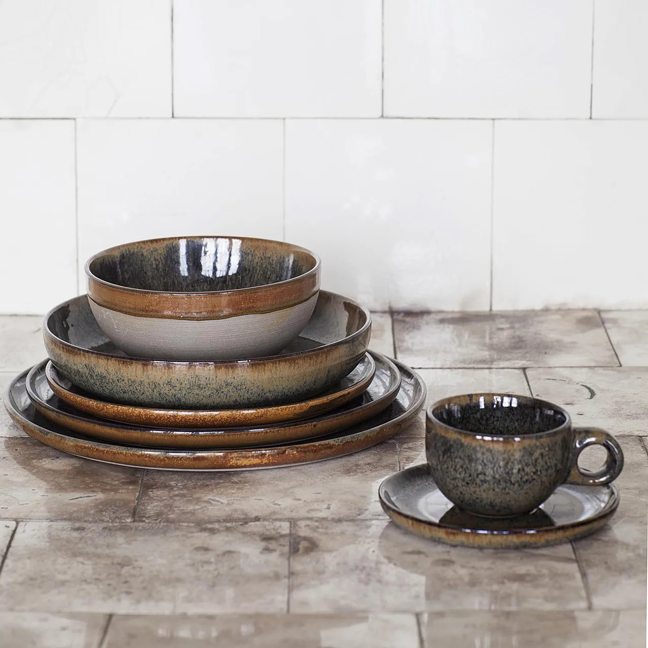 Surface diep bord 16 cm, Indi grey Serax