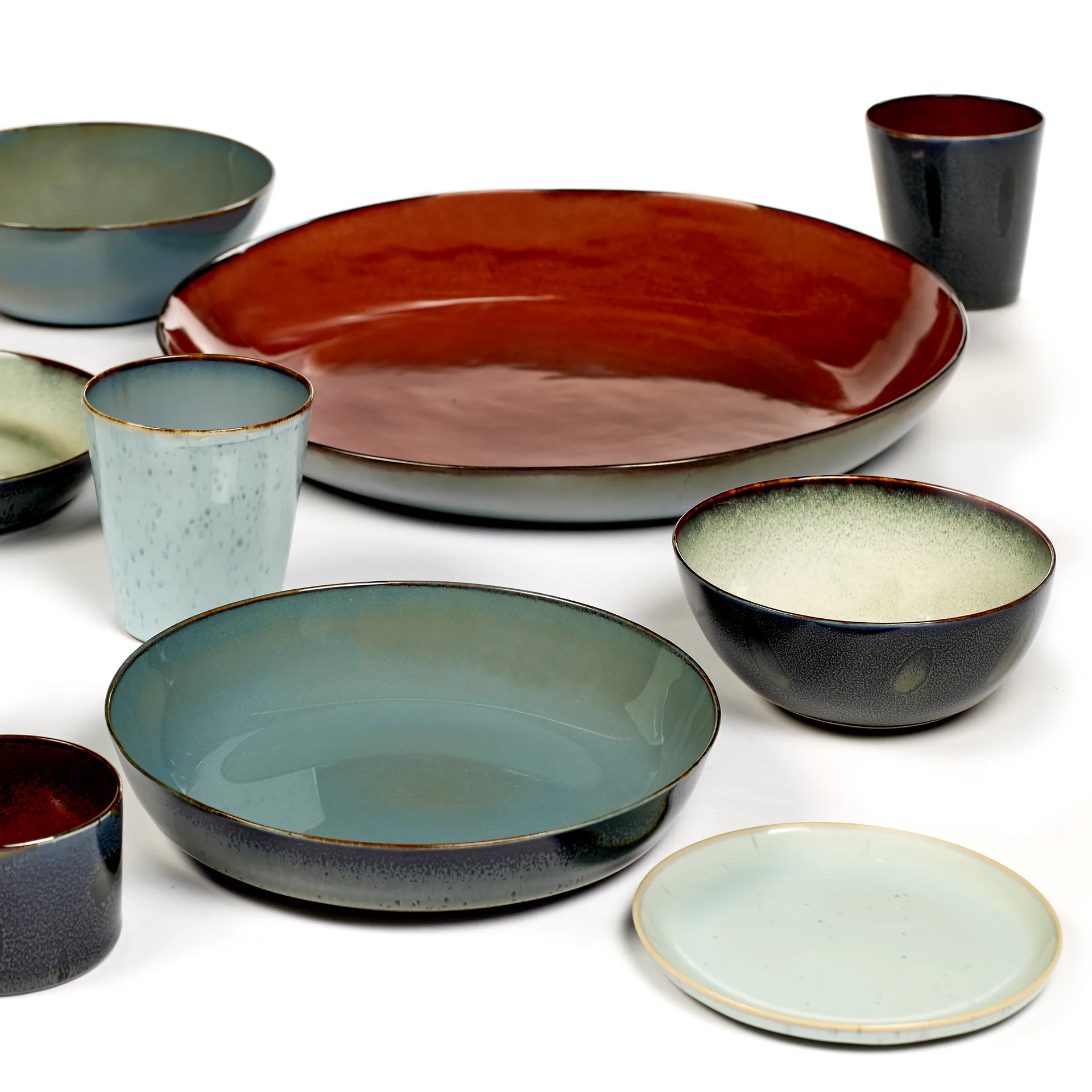 Terres de Rêves serveerschaal 35,5 cm, Rust-smokey blue Serax