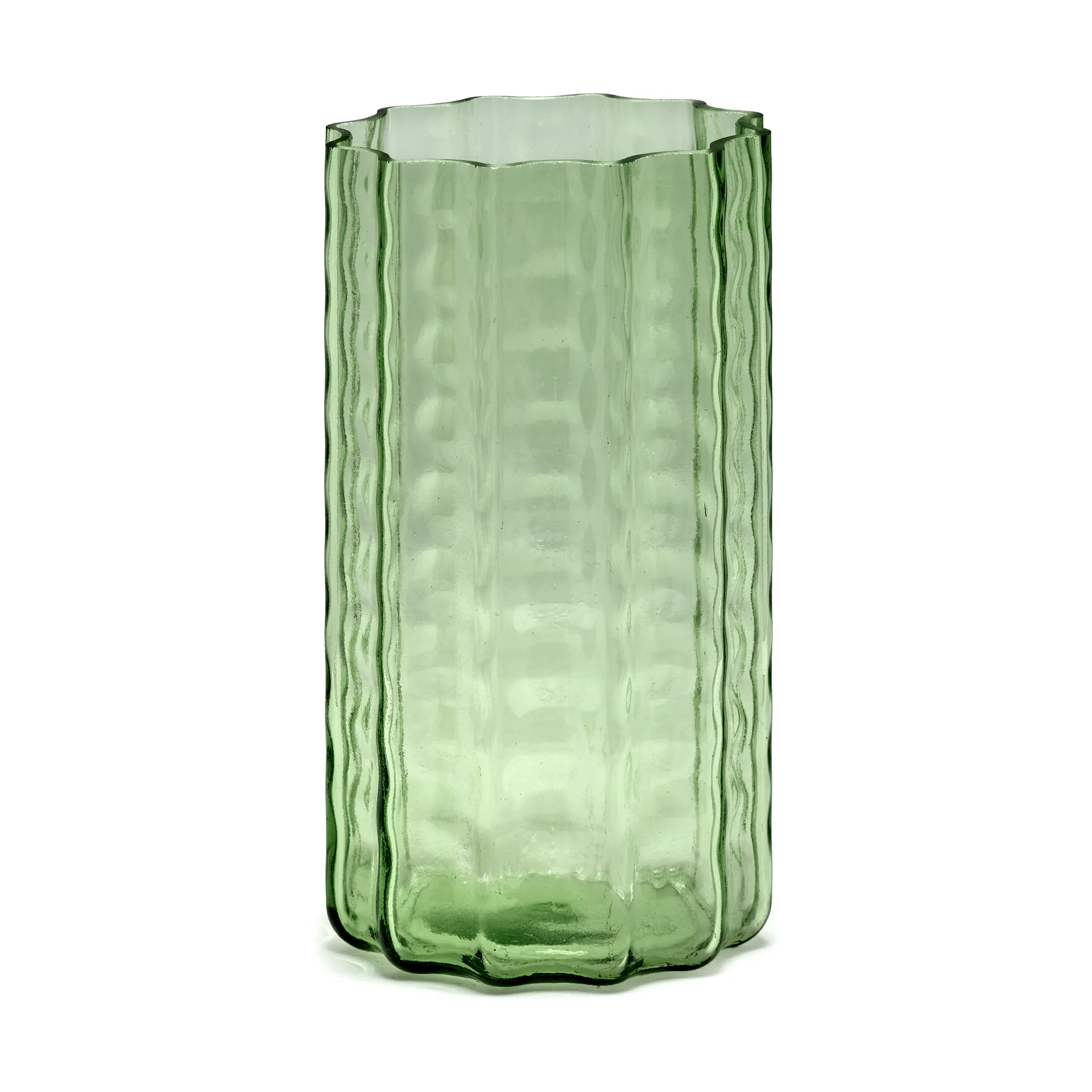 Waves 01 vaas 21 cm, Green-clear Serax