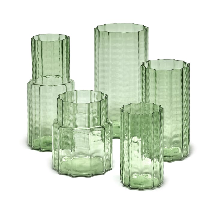 Waves 01 vaas 21 cm, Green-clear Serax