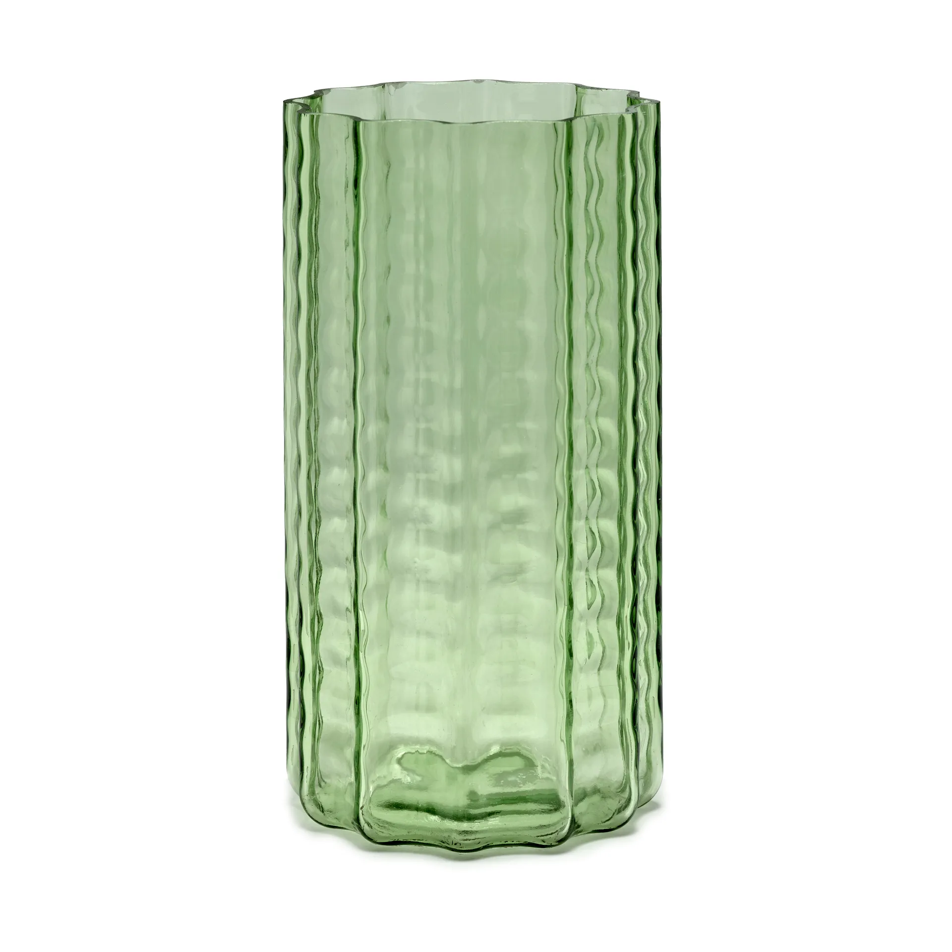 Waves 02 vaas 28 cm, Green-clear Serax