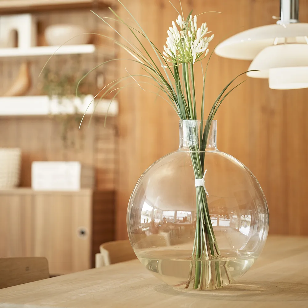 Pallo vaas, Transparant 37 cm Skrufs Glasbruk