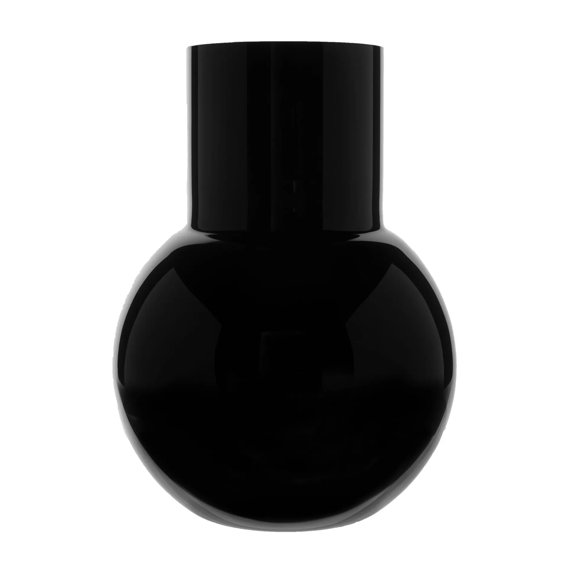 Pallo vaas, Zwart 20 cm Skrufs Glasbruk