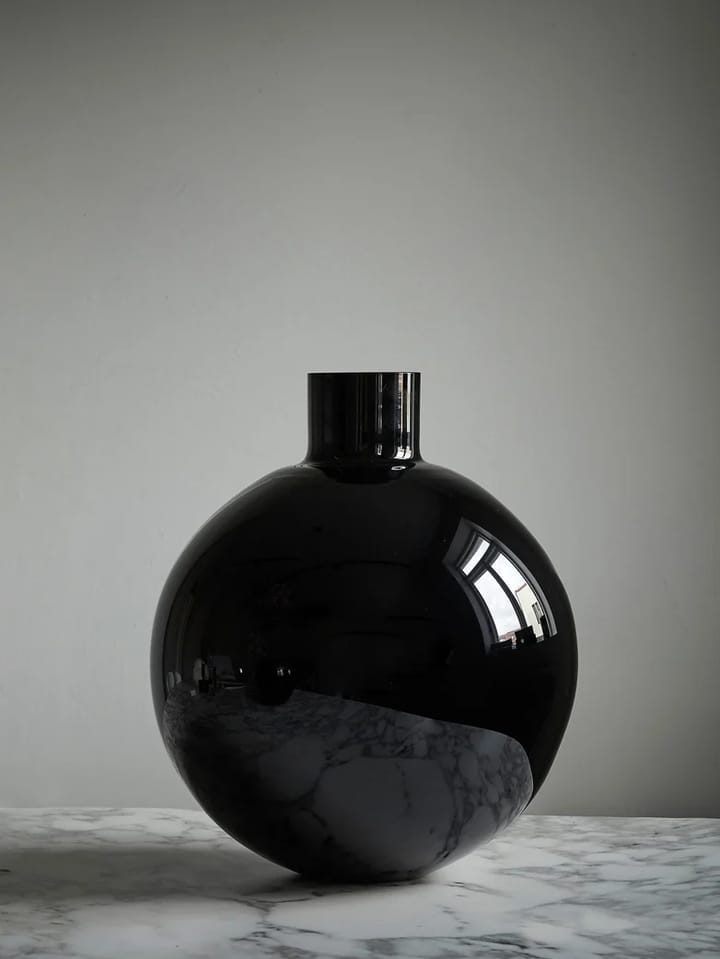 Pallo vaas - Zwart 39 cm - Skrufs Glasbruk